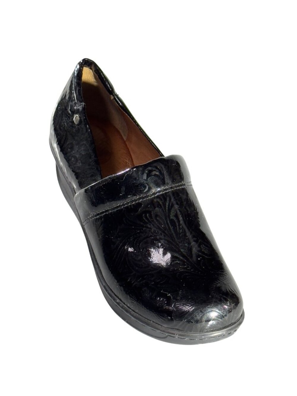 NURTURE Perry Women's Black Leather Clogs Slip-On Shoes  Comfort Soles Size 8.5M